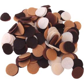 Playfully Ever After Brown, Cocoa, Camel & Cream Craft Felt Circles (5 Inch - 15pc)
