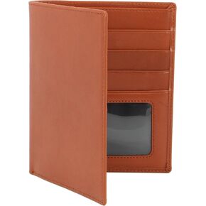 Passport Light Brown Sheep Leather Unisex Wallet Executive Boarding Pass Holder