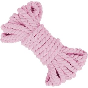 Thick Macrame Cord 8mm x 32.8 Feet Macrame Rope Yarn Braided Cotton Cord, 3-Ply Twisted Natural Cotton Rope for DIY Crafts Wall Hangings Plant Hangers Knotting Home Decoration (White)