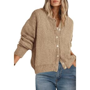 PRETTYGARDEN Womens Button Up Sweaters Fall 2024 Long Sleeve Open Front Soft Cardigan Sweaters for Women Trendy Outfits