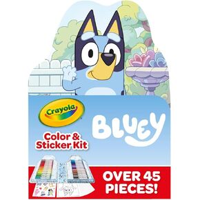 Crayola Bluey Art Kit for Kids (45pcs), Bluey Coloring Book Pages, Bluey Stickers for Kids, Bluey Toys For Girls & Boys, Holiday Gift, 4+