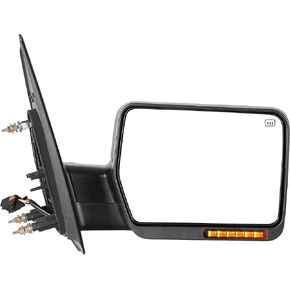 YITAMOTOR Left Driver Side Mirror Compatible with 2004-2014 Ford F150, Door Mirror Power Heated Puddle Light Turn Signal Light Chrome