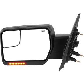 YITAMOTOR Left Driver Side Mirror Compatible with 2004-2014 Ford F150, Door Mirror Power Heated Puddle Light Turn Signal Light Chrome