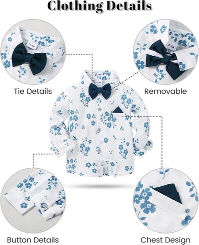 nilikastta Toddler Boy Outfit Boy Suit Boy Dress Shirt with Bowtie/Suspender Pants Gentleman Wedding Outfits 1-10 Years in Saudi Arabia