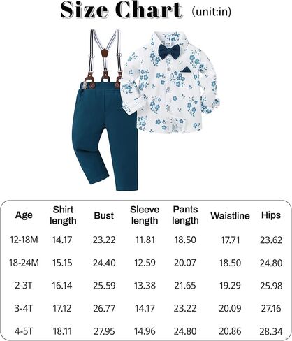 nilikastta Toddler Boy Outfit Boy Suit Boy Dress Shirt with Bowtie/Suspender Pants Gentleman Wedding Outfits 1-10 Years in Saudi Arabia
