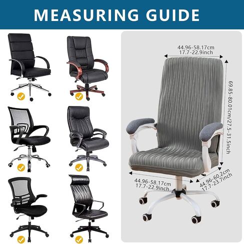Office Chair Covers, Stretch Computer Universal Boss Modern Simplism Style High Back Chair Slipcover (Light Grey) in Saudi Arabia