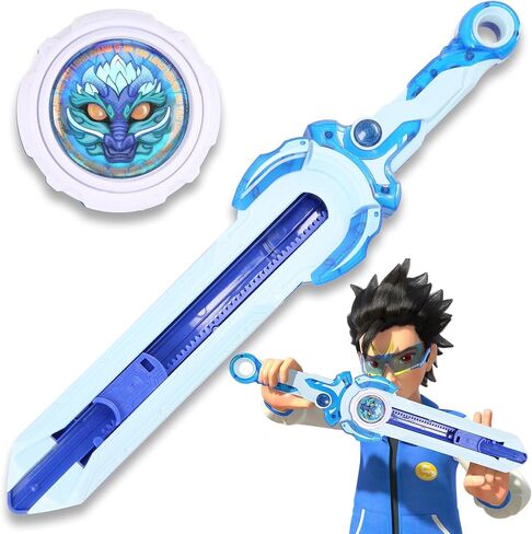 INFINITY NADO Bey Battling Blade Toys, Mini Nado Sword for Beginners, Spinning Top and Sword Launcher Battle Set Toys for Kids Ages 5-7 8-12, Bey Mini Battle Blade Brust Sword Toys for Boys, Blue in Saudi Arabia