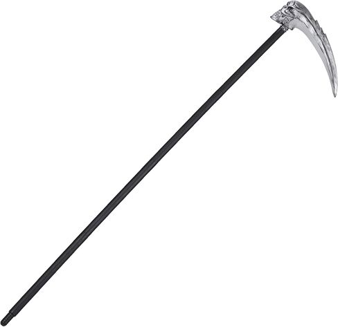 Spooktacular Creations Halloween Grim Reaper Scythe، هيكل عظمي Scythe Staff لملحقات زي حفلات الهالوين، سلاح منجل جمجمة بلاستيكي مزيف للأطفال والنساء والرجال واللباس in Saudi Arabia