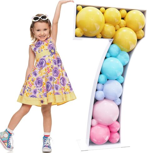 4FT Marquee Numbers Mosaic Large Numbers 7 Balloon Frame for Birthday Party Wedding Decoration Baby Shower Decor Pre-Cut Big Foam Board with Acrylic Plate Base in Saudi Arabia
