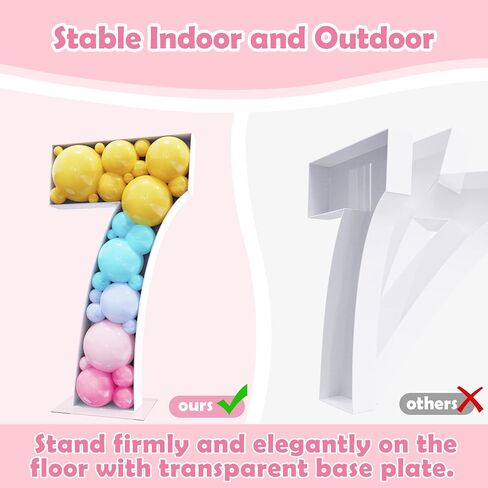 4FT Marquee Numbers Mosaic Large Numbers 7 Balloon Frame for Birthday Party Wedding Decoration Baby Shower Decor Pre-Cut Big Foam Board with Acrylic Plate Base in Saudi Arabia