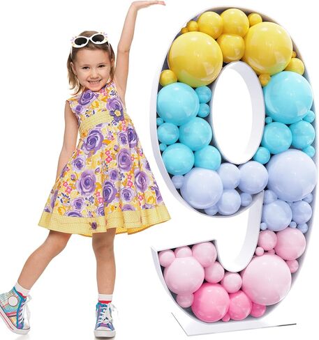 4FT Marquee Numbers Mosaic Large Numbers 7 Balloon Frame for Birthday Party Wedding Decoration Baby Shower Decor Pre-Cut Big Foam Board with Acrylic Plate Base in Saudi Arabia