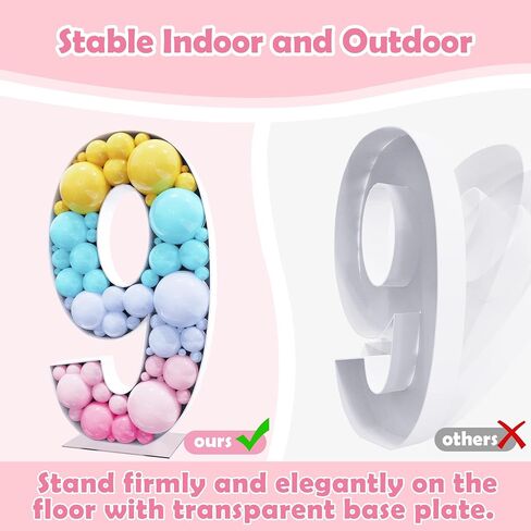 4FT Marquee Numbers Mosaic Large Numbers 7 Balloon Frame for Birthday Party Wedding Decoration Baby Shower Decor Pre-Cut Big Foam Board with Acrylic Plate Base in Saudi Arabia