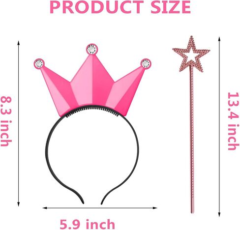 Light Up Crown Headband LED Princess Headband LED Crown Tiara Headband with Fairy Wand in Saudi Arabia