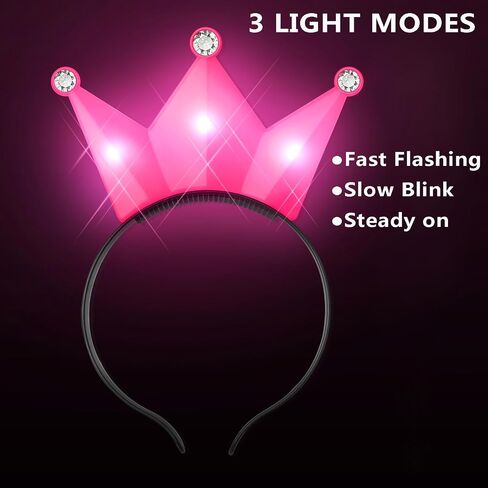 Light Up Crown Headband LED Princess Headband LED Crown Tiara Headband with Fairy Wand in Saudi Arabia