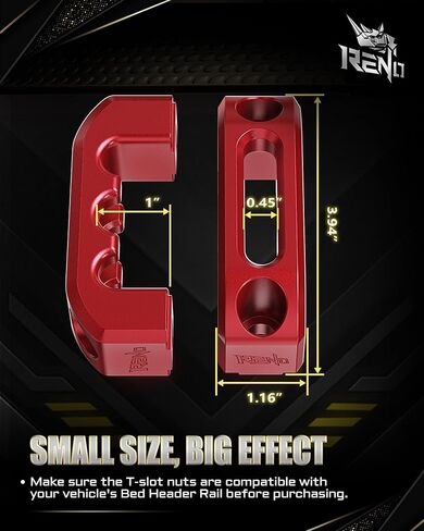 مرابط حاجز السرير من رينو، متوافقة مع مرساة تاكوما تندرا جلاديتور رام 1500 لمقطورة البضائع، تحل محل PT278-35160 PT785/PT278-35050-S1 PT278-35100-S1 PT278-35111/35112 (أحمر، 4 قطع) in Kuwait