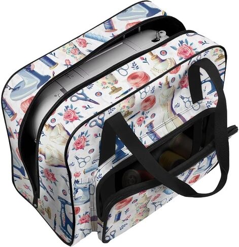 Sewing Machine Case with Front Pocket Travel Tote Case for Sewing Machine and Accessories Portable Carrying Tote Bag Fits Most Standard Sewing Machines Sewing Machine Pattern in Kuwait