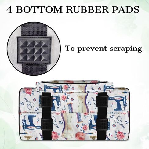 Sewing Machine Case with Front Pocket Travel Tote Case for Sewing Machine and Accessories Portable Carrying Tote Bag Fits Most Standard Sewing Machines Sewing Machine Pattern in Kuwait