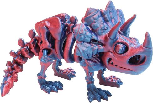 FunisFun 3D Printed Dragon with Articulated Joints for Adult, 3D Printed Dinosaur Fidget Toys Decor for Stress Relief (Triceratops-BP, 1P) in Kuwait