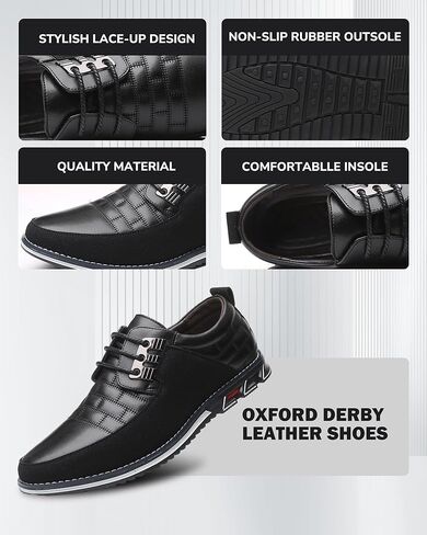 Recyphi Men’s Oxford Derby Orthopedic Leather Shoes Formal Luxury Business Dress Shoes Lace-up Walking Driving Loafers Dress Sneakers in Kuwait