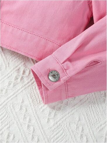 WDIRARA Girl's 2 Piece Outfits Button Front Long Sleeve Denim Jacket and A Line Skirt Set in Saudi Arabia