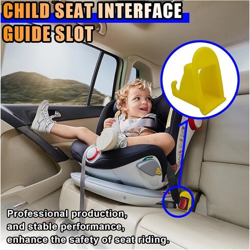 قطعتان من دليل مزلاج حزام واجهة ISOFIX لمقعد السيارة، دليل تحديد موقع مقعد السيارة ISOFIX، أخدود دليل ثابت، موصل دعامة مقعد تلقائي لتعزيز السلامة، ملحقات السيارة العالمية (أصفر) in Saudi Arabia