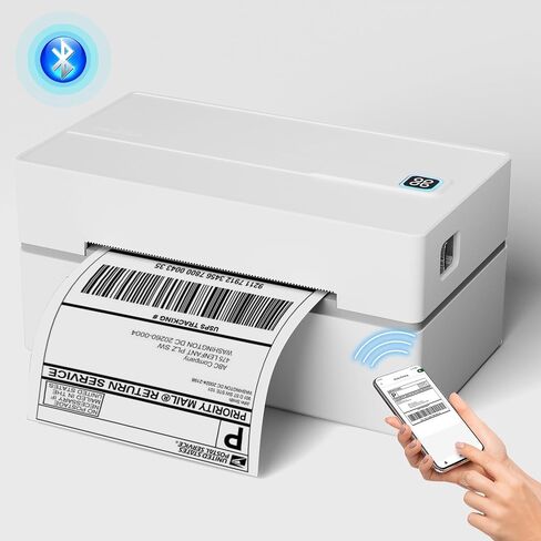 Bluetooth Thermal Shipping Label Printer,Wireless 4x6 Shipping Label Printer for Shipping Packages,Support iPhone iPad Android Windows & Mac,Widely Used for Amazon, Ebay,Shopify, Etsy, USPS. in Saudi Arabia