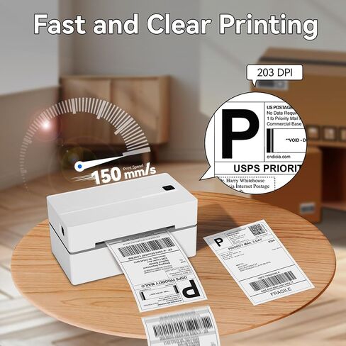 Bluetooth Thermal Shipping Label Printer,Wireless 4x6 Shipping Label Printer for Shipping Packages,Support iPhone iPad Android Windows & Mac,Widely Used for Amazon, Ebay,Shopify, Etsy, USPS. in Saudi Arabia