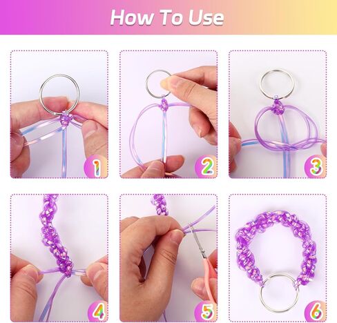 سلسلة حبل بلاستيكية من QUEFE، 24 لفة من حبل ربط بلاستيكي وإكسسوارات حبل سلسلة مفاتيح، مجموعة نسيج سلسلة Gimp لحرف سلسلة المفاتيح والأساور وأحبال التعليق in Kuwait