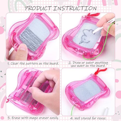 Aodaer 24 Pieces Mini Magnetic Drawing Board with Pen 4 Inch Backpack Keychain Clip Drawing Boards Erasable Doodle Board Sketch Pad Drawing Tablet for Birthday Gifts Car Trip Educational Toys in Kuwait