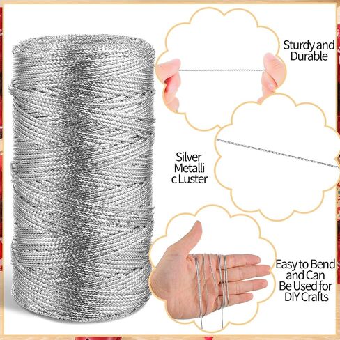 656 Feet/218 Yards Metallic Cord Gold Twine, 1 Spool 1.5 mm Gold Thread String for Bracelet Jewelry Making Thread Gold Craft Making String Cord in Saudi Arabia