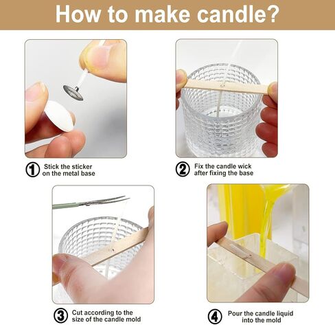 Candle Wicks 100 Pcs 6 inch with 100Pcs Candle Wick Stickers and 5 Pcs Wooden Candle Wick Centering Device for Soy Beeswax Candle Making and Candle DIY, White in Saudi Arabia