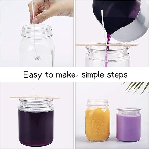 Candle Wicks 100 Pcs 6 inch with 100Pcs Candle Wick Stickers and 5 Pcs Wooden Candle Wick Centering Device for Soy Beeswax Candle Making and Candle DIY, White in Saudi Arabia