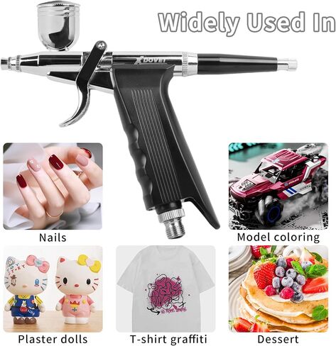 XDOVET Dual Action Airbrush Kit with 0.35/0.5/0.8mm Needle 7ml/10ml Paint Cup Side Pot and Oil-Water Separator - Ideal for Tattoos Makeup Nails Models - Complete Airbrush Kit in Saudi Arabia