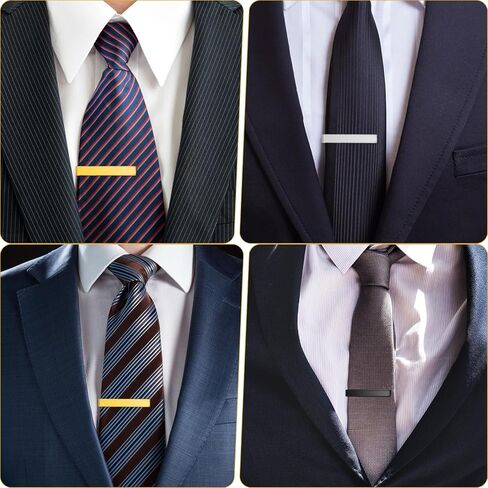 3Pcs Black Silver Gold Classic Tie Clips, Stainless Steel Necktie Tie Bar Pinch Suitable for Men Wedding Anniversary Business Father's Day Gifts in Saudi Arabia