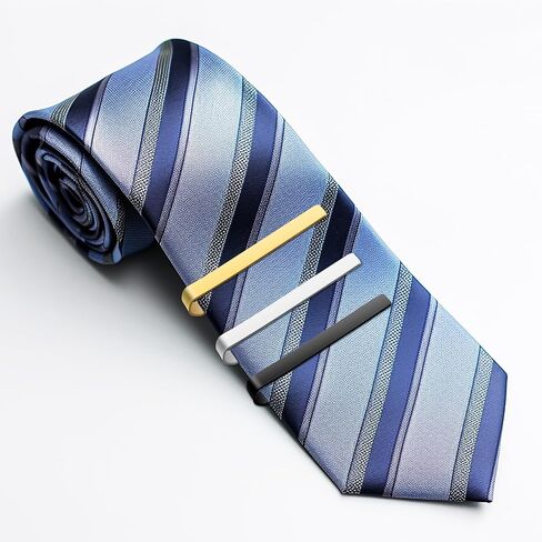 3Pcs Black Silver Gold Classic Tie Clips, Stainless Steel Necktie Tie Bar Pinch Suitable for Men Wedding Anniversary Business Father's Day Gifts in Saudi Arabia