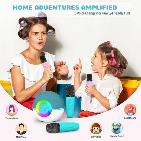Karaoke Machine for Kids, Karaoke Gifts for Girls Boys Ages 4, 5, 6, 7, 8, 9, 10, 12+ Years Old Birthday Party, 4-12 Years Old Christmas Toys Gift (Purple, 2 Mics) in Saudi Arabia