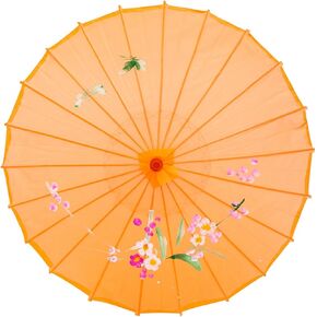 THY COLLECTIBLES 22" Kid's Size Japanese Chinese Umbrella Parasol For Wedding Parties, Photography, Costumes, Cosplay, Decoration And Other Events (Orange)