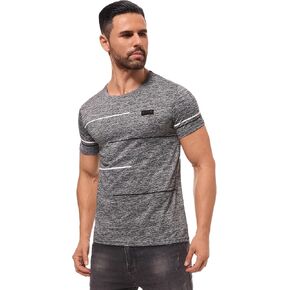 MONTVOO Men's Workout T Shirts Athletic Short Sleeve Crew Neck Fit Muscle Shirt Gym Dry Running Tees Tops