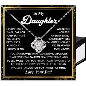 Daughter Gifts From Dad, To My Daughter Necklace From Dad, Love Knot Necklace, Gift For Daughter From Dad, Daughter Necklace, Father Daughter Necklace, Gift For My Daughter, Birthday Gift, Christmas
