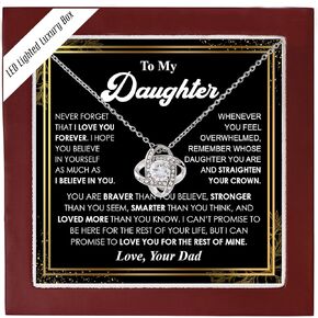 Daughter Gifts From Dad, To My Daughter Necklace From Dad, Love Knot Necklace, Gift For Daughter From Dad, Daughter Necklace, Father Daughter Necklace, Gift For My Daughter, Birthday Gift, Christmas