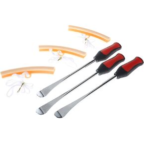 مجموعة أدوات حديدية لملاعق الإطارات مقاس 11.5 بوصة، طقم تغيير إطارات الدراجة النارية لجزازة العشب، 3 قطع ملاعق فولاذية، 3 قطع واقيات حافة، 1 قطعة أداة صمام، 6 قطع قلوب صمام، 10 قطع أغطية صمامات in Kuwait