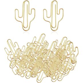 Funny Cute Paperclips Bookmarks Planner Clips Shaped Paper Clips Hdtyyln 60Pcs for Office and School and Home Bookmark Home Supplies (Cactus)