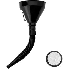 Wide Mouth Oil Funnel with Handle, Automotive Flex Funnel with Flexible Spout Extension Nozzle Hose Mesh Screen Filter for Cars Motorcycles Engine Oil, Liquid, Diesel, Kerosene, Gasoline