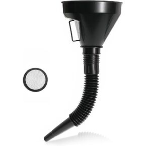 Wide Mouth Oil Funnel with Flexible Extension, Large Funnels for Automotive Use, Vehicle Nozzle Hose with Handle Mesh Removable Mesh Screen Filter, Car Accessories