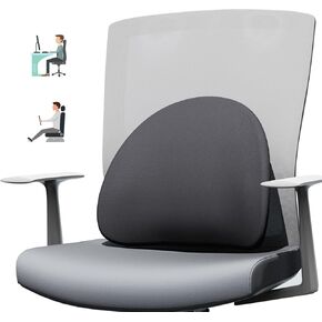 Lumbar Support Pillow for Office Chair - Ergonomic Memory Foam Back Support for Office Chair, Office Chair Back Support Cushion for Back Pain, Ideal Back Support Pillow for Car & Office, Black in Saudi Arabia