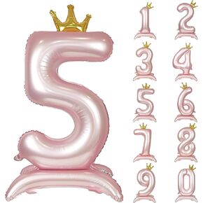 40 Inch Retro white Crown Number Balloon white Foil Large Number 3 Balloons for 3nd Kid's Birthday Wedding Anniversary Party baby shower Big Number Balloon Decorations Supplies (Retro white 3)