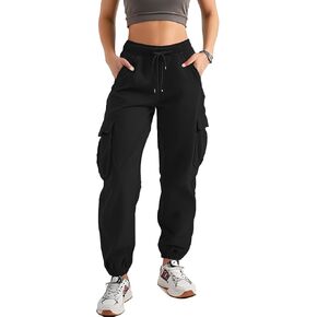 Women's High Waist Cargo Jogger Camo Pants with Pockets Slim Casual Camouflage Combat Hiking Active Sweatpants