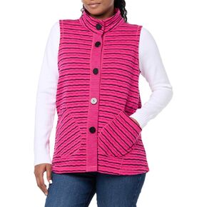 MULTIPLES Womens Button Front Wire Stand Collar High-low Vest
