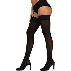MERYLURE 60D Semi Sheer Thigh High Stockings for Women Lace Top Stay Up Lingerie Pantyhose Hold Up Nylon
