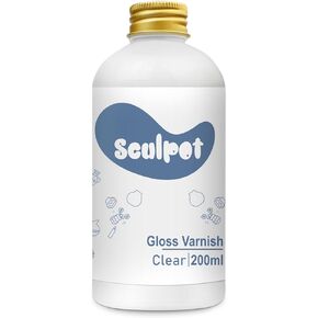 200ml Air Dry Clay Glaze, Gloss Varnish for Air Drying Clay, Air Dry Clay Varnish for Pottery and Acrylic Paint, Colourless, Water Proof, Scratch Resistant (Gloss)